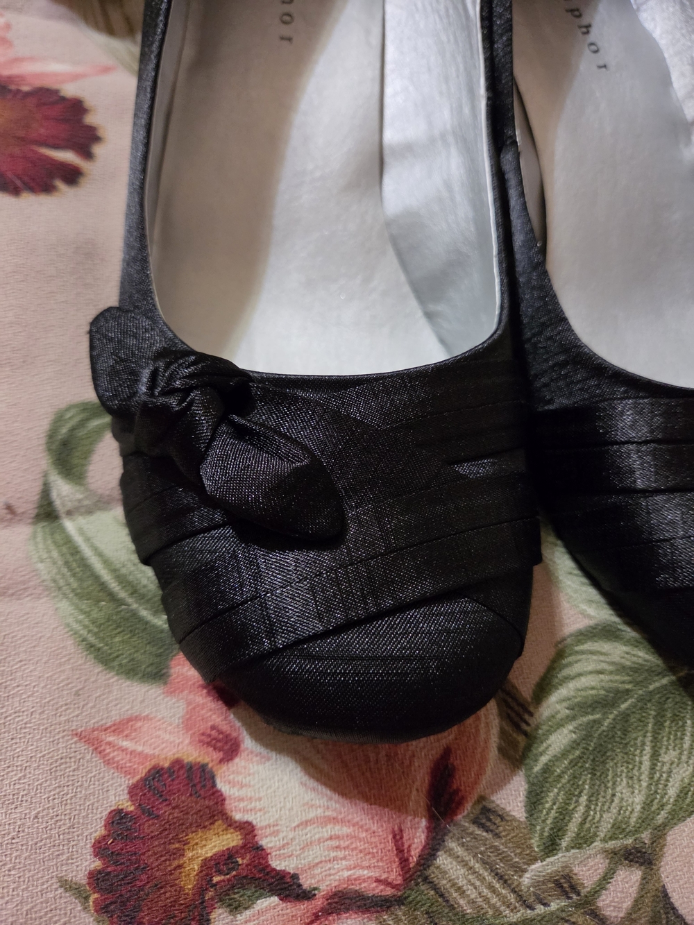 702- Metaphor Black Satin Knot Mid Heel Pumps,sz10 - Picture 4 of 8
